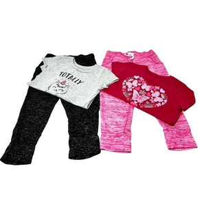 Girl's Clothes - Leggings‎ & Shirts - 2 Outfits - Size 4